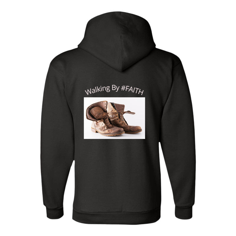 Men's Boots "Walking by #Faith" Pullover Hooded Sweatshirt + FREE Tshirt
