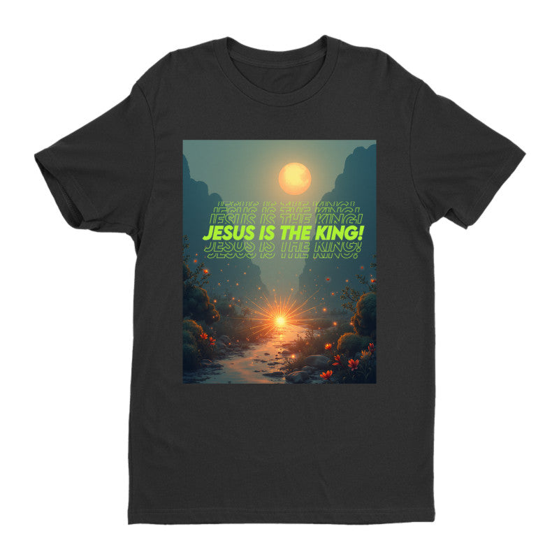 JESUS Is THE KING with Background Next Level Premium Fitted Crew