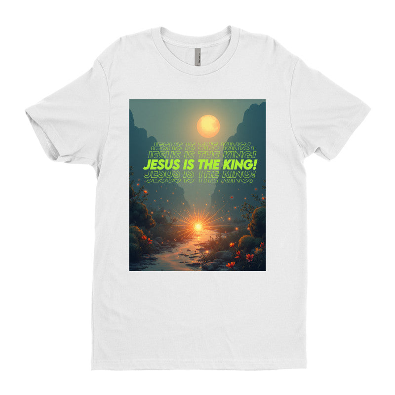 JESUS Is THE KING with Background Next Level Premium Fitted Crew