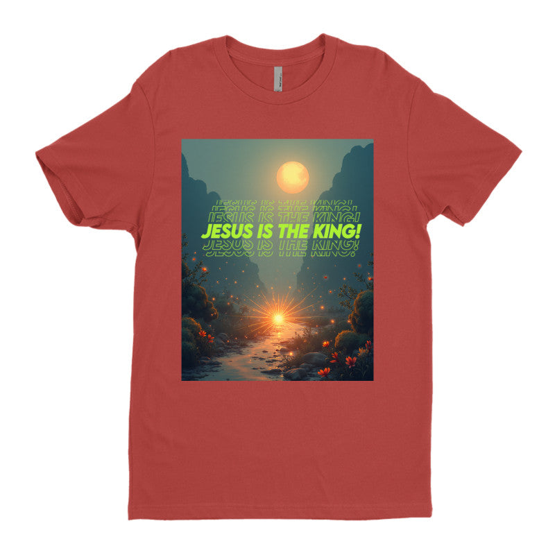 JESUS Is THE KING with Background Next Level Premium Fitted Crew