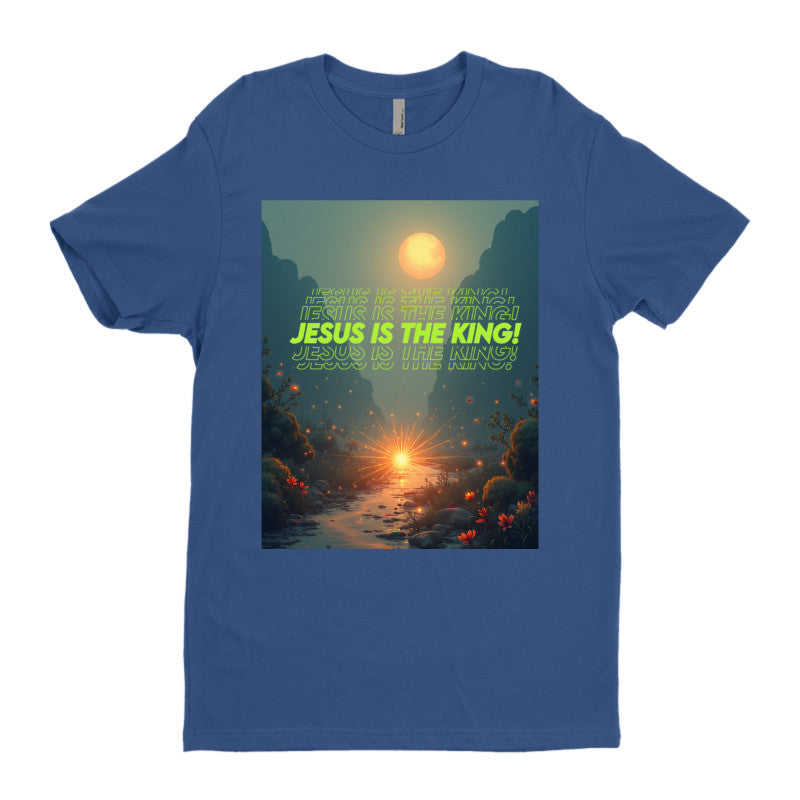 JESUS Is THE KING with Background Next Level Premium Fitted Crew