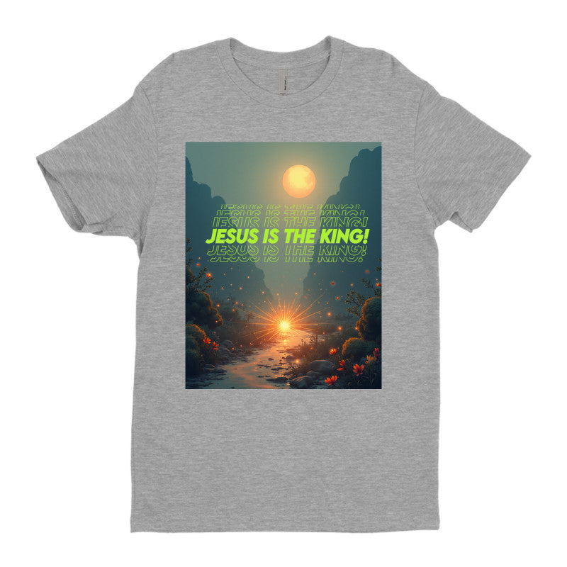 JESUS Is THE KING with Background Next Level Premium Fitted Crew