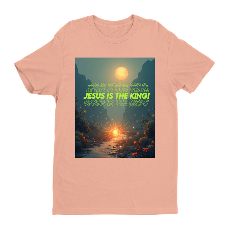 JESUS Is THE KING with Background Next Level Premium Fitted Crew