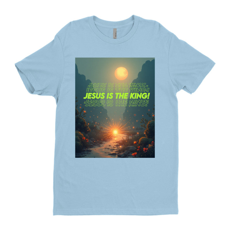 JESUS Is THE KING with Background Next Level Premium Fitted Crew