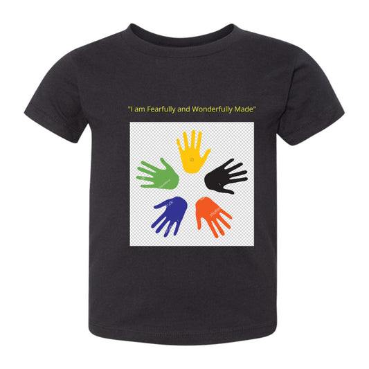 "I am Fearfully and Wonderfully Made" on Topb Bella + Canvas Toddler Jersey Tee