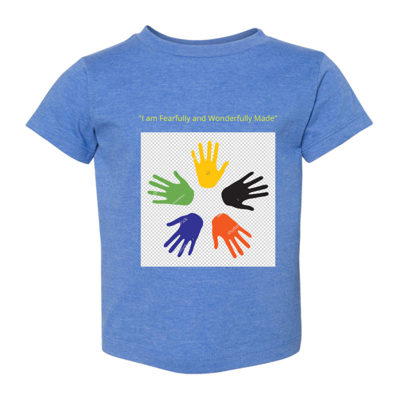 "I am Fearfully and Wonderfully Made" on Topb Bella + Canvas Toddler Jersey Tee