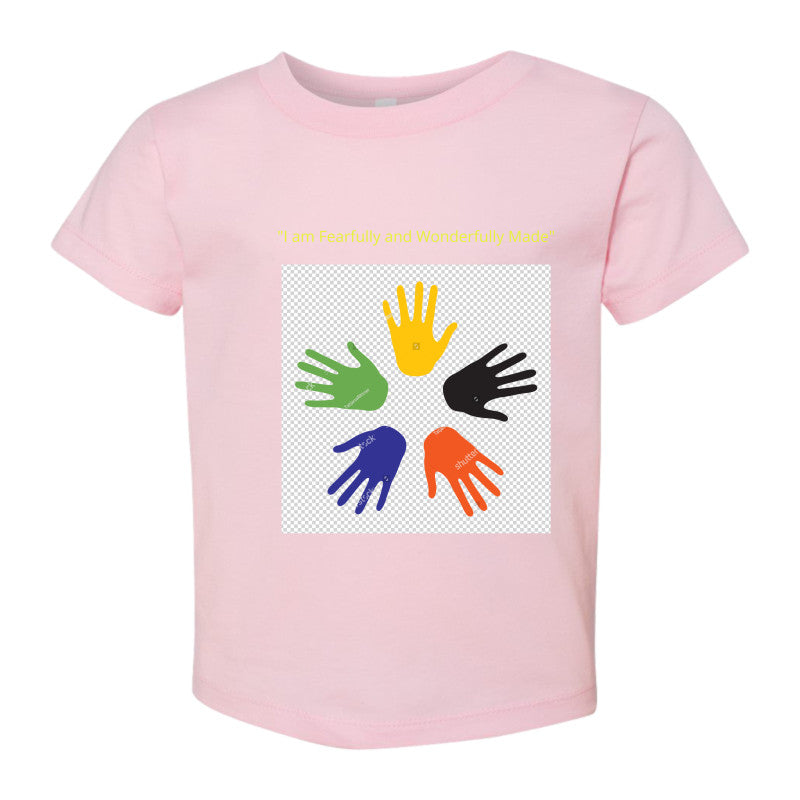 "I am Fearfully and Wonderfully Made" on Topb Bella + Canvas Toddler Jersey Tee