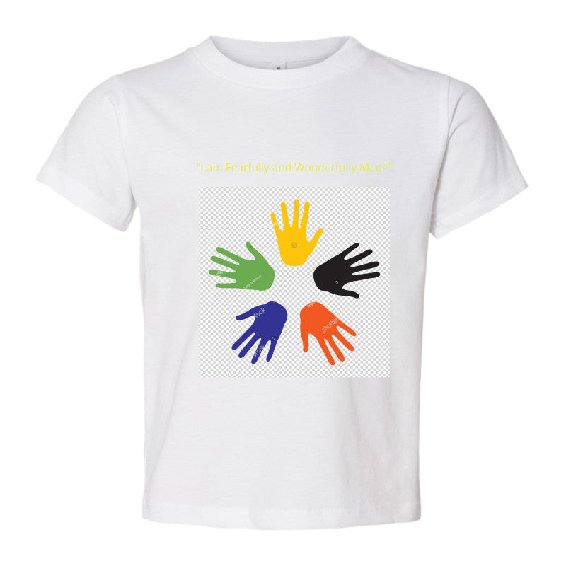 "I am Fearfully and Wonderfully Made" on Topb Bella + Canvas Toddler Jersey Tee